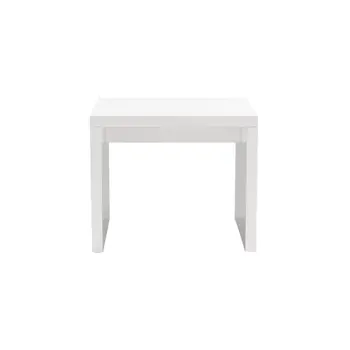 20" White Square End Table