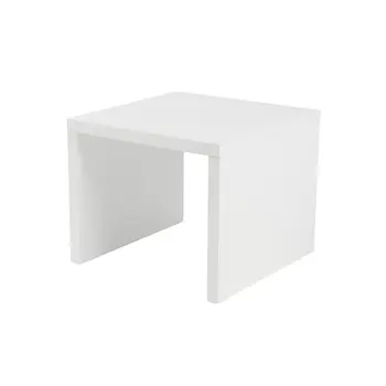 20" White Square End Table