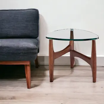 20" Clear Tempered Glass End Table