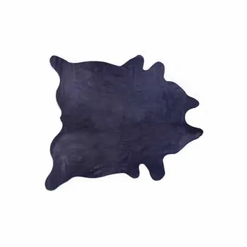 5' X 7' Navy Blue Cowhide Area Rug