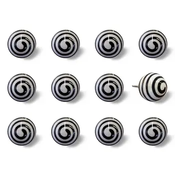 1.5" X 1.5" X 1.5" Ceramic Metal Multicolor 12 Pack Knob