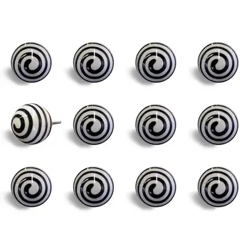 1.5" X 1.5" X 1.5" Ceramic Metal Multicolor 12 Pack Knob