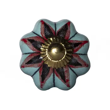 1.5" X 1.5" X 1.5" Ceramic Metal Multicolor 12 Pack Knob