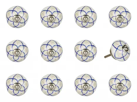 1.5" X 1.5" X 1.5" Ceramic Metal Multicolor 12 Pack Knob