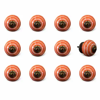 1.5" X 1.5" X 1.5" Ceramic Metal Multicolor 12 Pack Knob