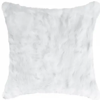 18" White Wool Throw Pillow
