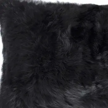 12" X 20" Black Wool Throw Pillow