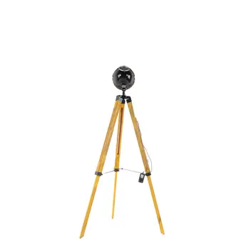 35" Brown Tripod Floor Lamp With Cone