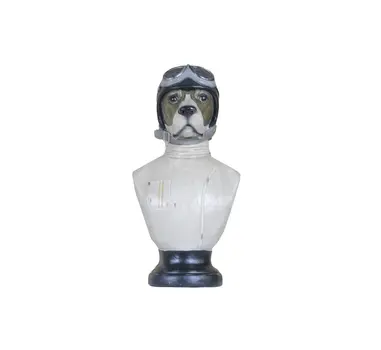 Dog Bust Aviator Statue