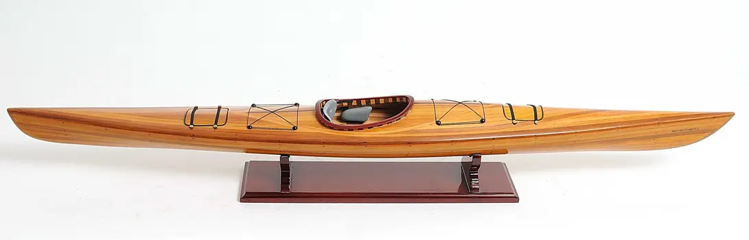 Rich Cedar Kayak Model Sculpture