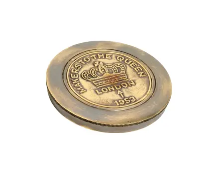 Brass Makers To The Queen Compass With Leather Case