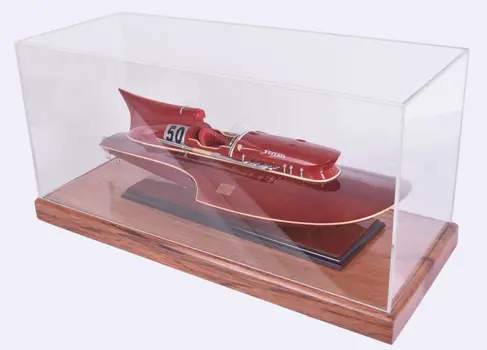 28" Wood Brown Glass Standard Display Stand