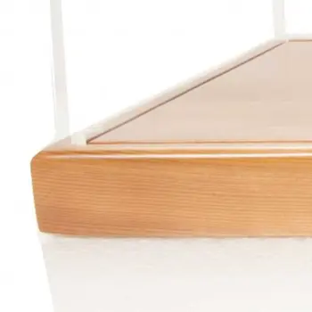 28" Wood Brown Glass Standard Display Stand
