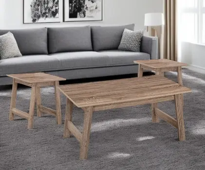 Set of Three 36" Taupe Coffee Table