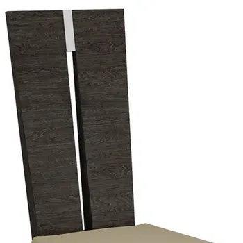 Set of Two Gray And Dark Brown Upholstered Dining Side Chairs