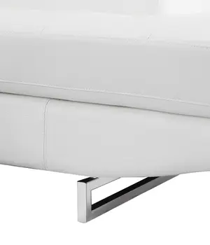 Gray Leather L Shaped Two Piece Corner Sectional