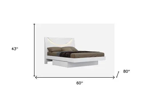 White Solid Wood Queen Bed Frame