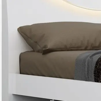 White Solid Wood King Bed Frame