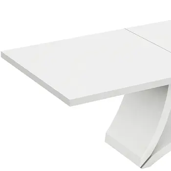 98" White Solid Manufactured Wood Dining Table