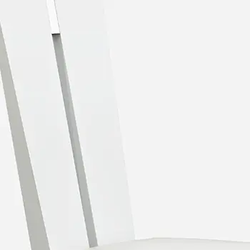 Set of Two White Upholstered Faux Leather Ladder Back Dining Side Chairs