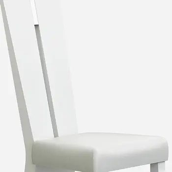 Seven Piece White Dining Set with Six Chairs