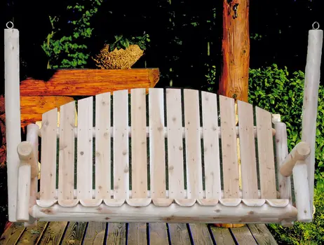 71" Natural Solid Wood Swing Chair