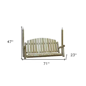 71" Natural Solid Wood Swing Chair
