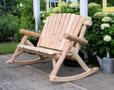 53" X 42" X 40"  Natural Wood Rocking Loveseat