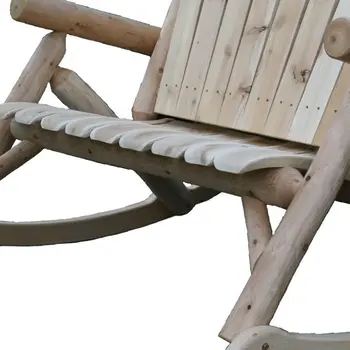 53" X 42" X 40"  Natural Wood Rocking Loveseat