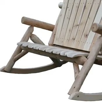 53" X 42" X 40"  Natural Wood Rocking Loveseat