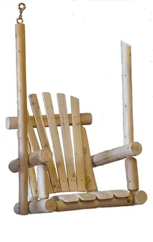 31" X 24" X 47"  Natural Wood Single Chair Porch Swing