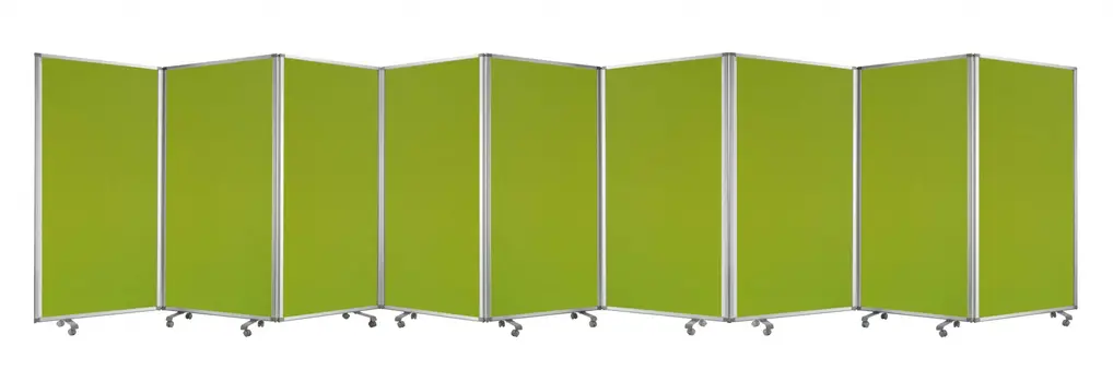 318" X 1" X 71" Green, Metal, 9 Panel, Screen