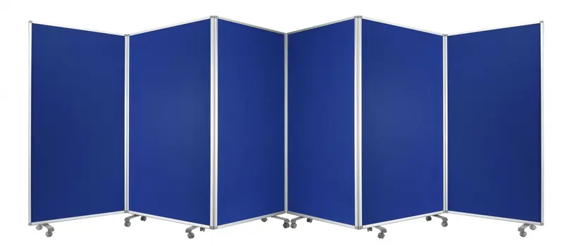 212 X 1 X 71 Blue Metal 6 Panel Screen