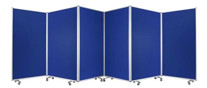 212 X 1 X 71 Blue Metal 6 Panel Screen