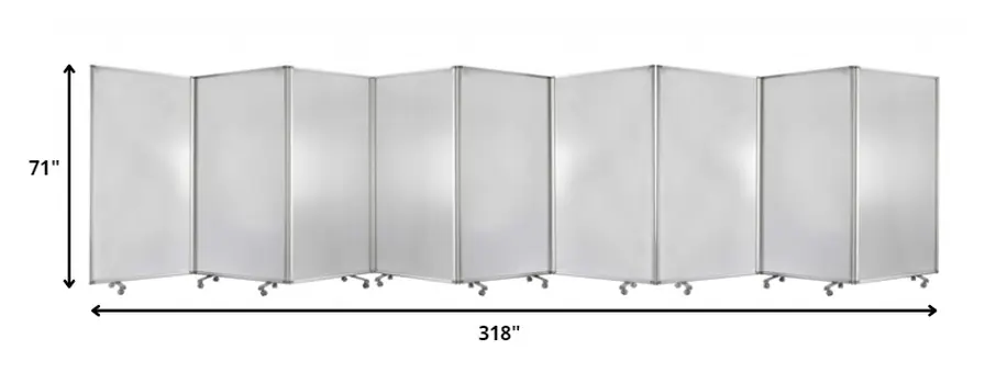 318" X 1" X 71" Clear Metal 9 Panel Resilient Screen