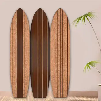 Warm Brown Long Board 3 Panel Room Divider Screen
