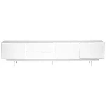 82" White Manufactured And Wood Cabinet Enclosed Storage TV Stand