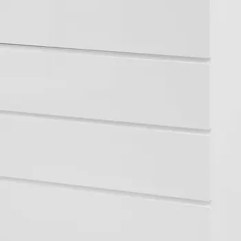36 X 20 X 47 Gloss White Stainless Steel 5 Drawer Chest