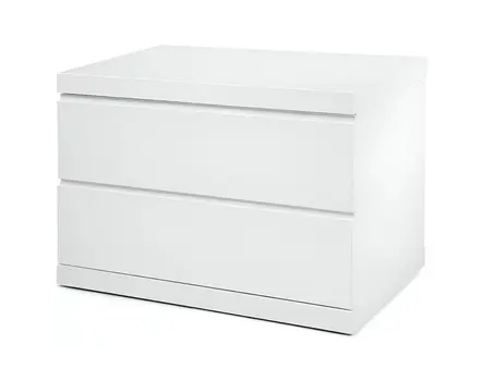 20" White Wood Two Drawer Nightstand