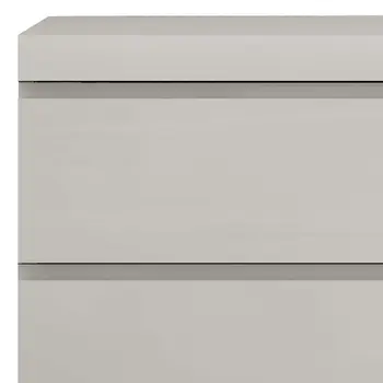 Modern Gray Woodgrain Finish 2 Drawer Nightstand