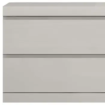 Modern Gray Woodgrain Finish 2 Drawer Nightstand