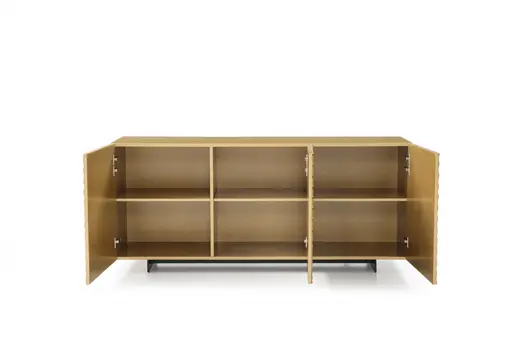 71" Gold and Black Steel Solid Console Table