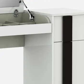39" White Single Drawer Vanity Chest With Mirror