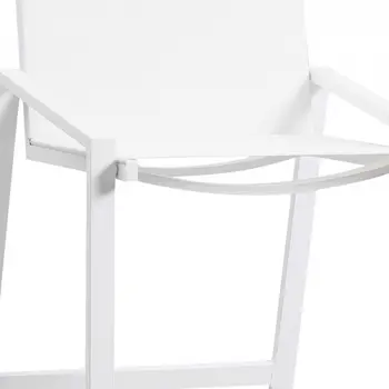 28" White Iron and Stainless Steel Counter Height Bar Chair