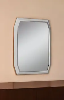 49" Taupe Abstract Glass Framed Accent Mirror