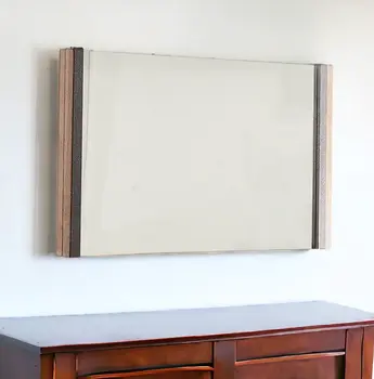 35" Natural Wood Framed Accent Mirror