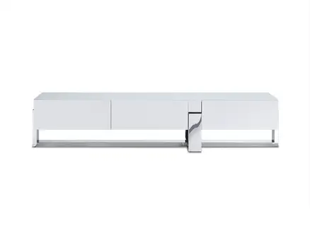 91 X 18 X 19 White Stainless Steel Tv Unit
