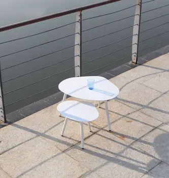 16" White Aluminum End Table