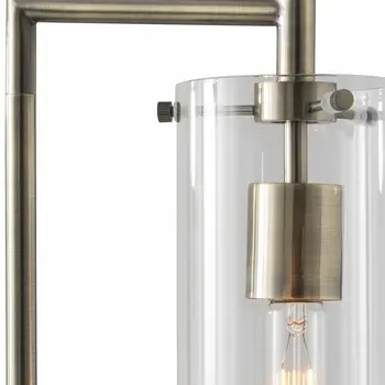 24" Brass Novelty With Clear Cylinder Shade