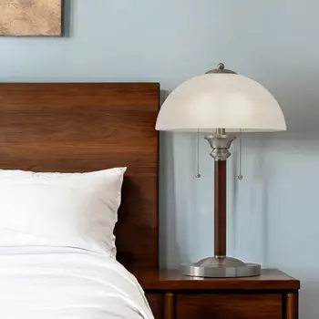 23" Silver Metal Standard Table Lamp With White Shade